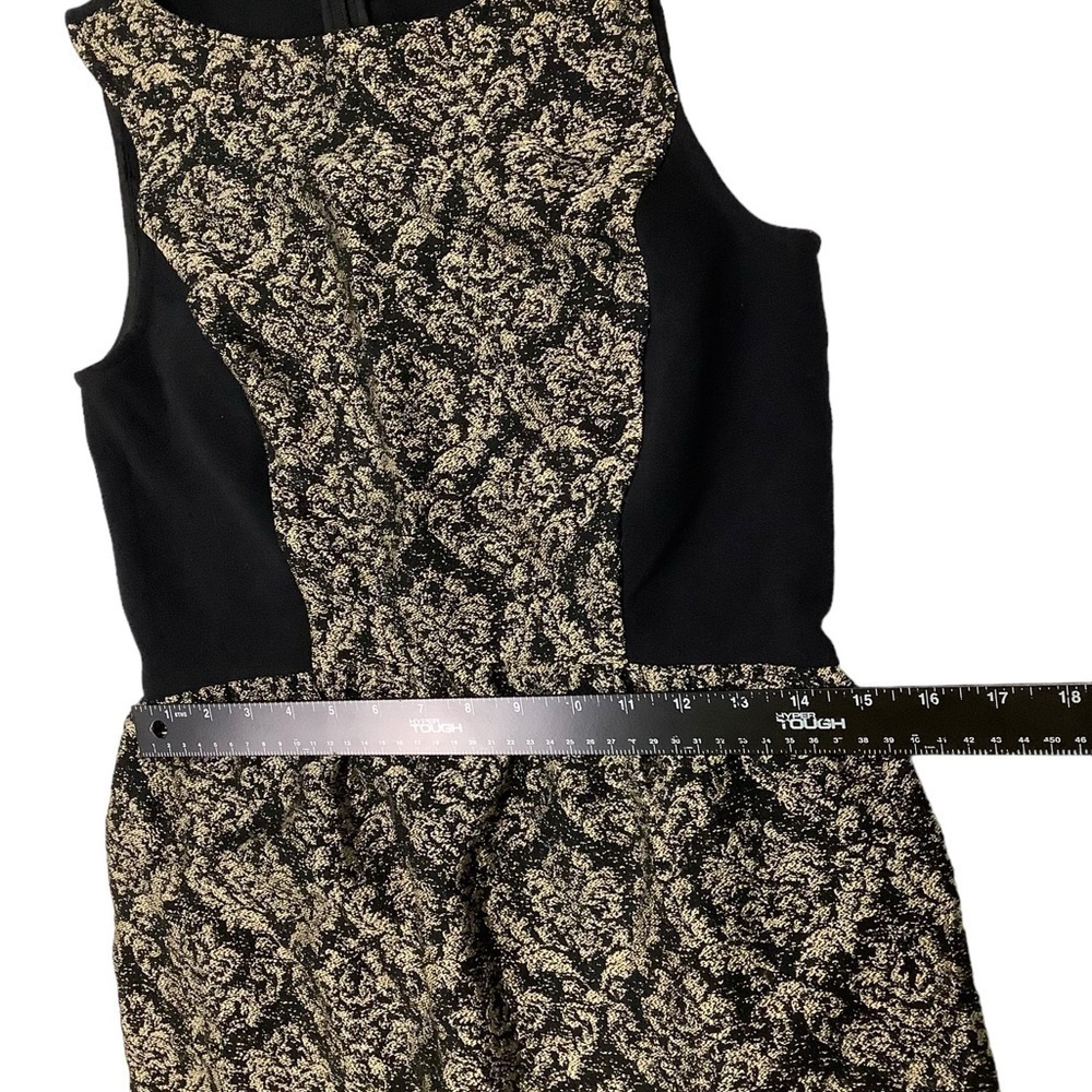 Loft Sleeveless Midi Dress Sz 2 Black Tan - Picture 6 of 8